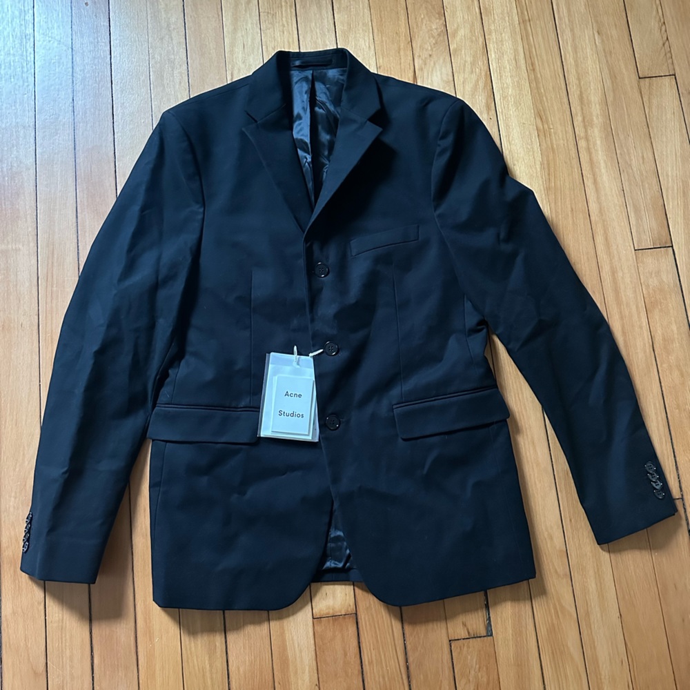 NWT Acne Studios Black Cotton Drifter 3 Button Blazer— Men’s Size 50 (US Large)